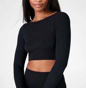 Fabletics NEW  BLACK RIBBED TOP XS thumbnail 1