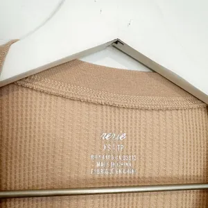 Aerie Heart Eyes Waffle Henley XS Cozy Loungewear Quiet Luxury Soft Pullover Top thumbnail 6