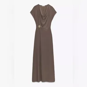 Nwt Zara Draped Dress With Hardware Size S thumbnail 7