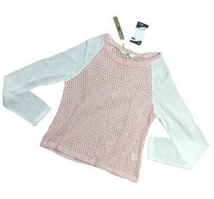 Ya Los Angeles Womens Top‎ Size M Pink Ivory Lightweight Sweater Cream NEW thumbnail 1