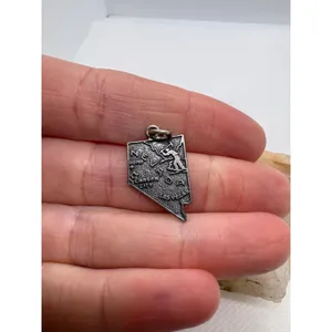 Vintage Sterling Silver Nevada State Map Charm Prospector Las Vegas Reno 2.18g thumbnail 4