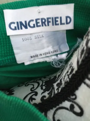 Vintage 80s Kelly Green Gingerfield Silk Two Piece Outfit Turtleneck Skirt S thumbnail 7
