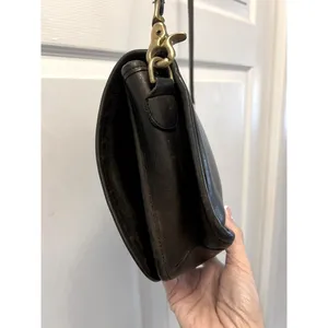Vintage Black Leather‎ Coach Turn Lock Convertible Black Leather Y2K Classic thumbnail 6
