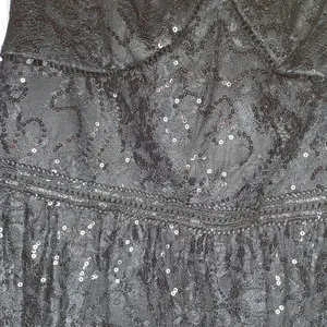 David's Bridal Short Sleeve Illusion Lace Tiered Ruffle Black Homecoming Dress thumbnail 6
