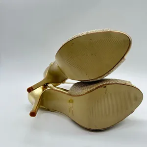 Bonnilel Heels Womens 8 Gold Tiara Glitter Shoes Wedding‎ Nightout Formal Party thumbnail 12