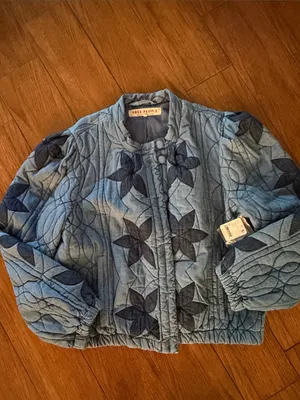 Free People Quinn Quilted Cotton Denim Jacket thumbnail 5
