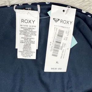 Roxy Printed Beach Classics Blue Indigo Polka Dot Side Strap Bikini Bottoms‎ XL thumbnail 7