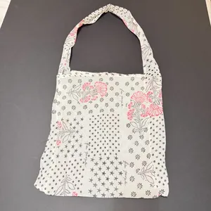 NWOT Free People boho gauzy fabric tote 14”x15”, lightweight, packable thumbnail 3