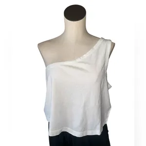 NWOT We The Free X Free People Sunny One-Shoulder Tank Top White X Large Stretch thumbnail 2