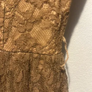 Vintage Elegant‎ Brown Lace Dress size xxs thumbnail 10