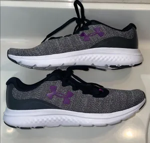 Under Armour Women’s Charged Impulse 3 Knit Gray Purple Running Athletic Shoes thumbnail 7