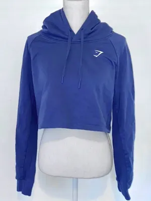 Gymshark Training Cropped Hoodie Royal Coastal Blue Small thumbnail 1