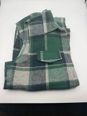 Cute Duck Women's Green Plaid Sleeveless Long Vest Jacket XL thumbnail 6