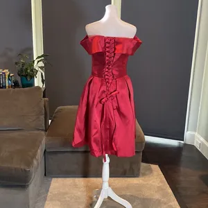 Women’s Off the Shoulder Short Red Prom Party Homecoming Dress CorsetBack Size 6 thumbnail 4