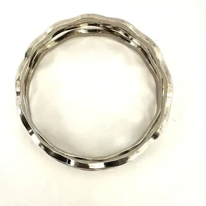 Cream and black enamel bundle of 3 wavy bangle bracelets thumbnail 3