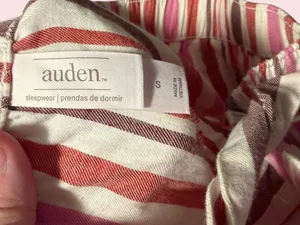 Auden Pink Brown Cream Striped Wide-Leg Pajama Pants thumbnail 3