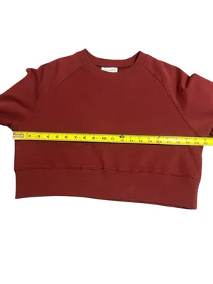 Noli The Nola Shop burgundy crewneck feather cuffs size Large thumbnail 3