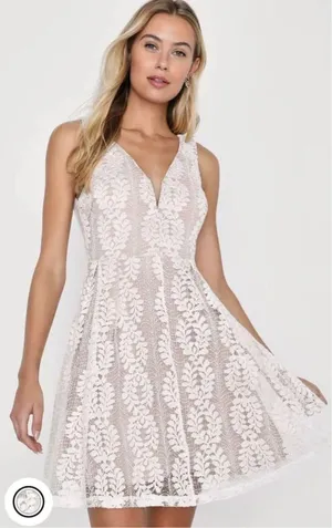 Lulus Lilies white lace dress thumbnail 3