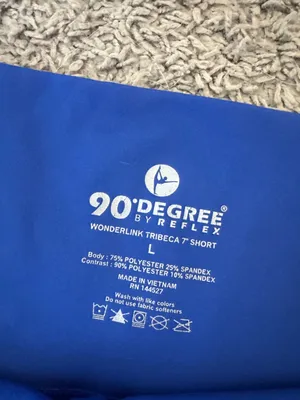 90 Degree By Reflex Cobalt Blue High-Waist Bike Shorts with Side Pockets / BB11 thumbnail 3