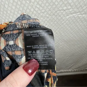 Anthropologie ett;twa Black‎ Brown Mixed Print Metzner High Rise Wide Leg Pants thumbnail 5
