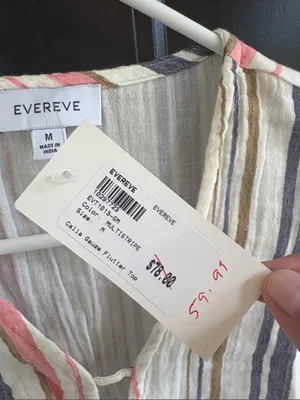 NWT EVEREVE Calla Gauze Flutter Sleeve Top Size Medium thumbnail 4