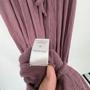Altar'd State Boho Gauze Maxi Dress Empire Waist Lagenlook Mauve Flowy Medium‎ thumbnail 6