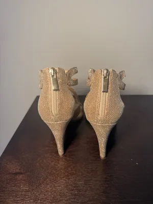 Kelly & Katie Champagne Glitter Strappy High Heel Sandals Women’s Size 9.5 thumbnail 3