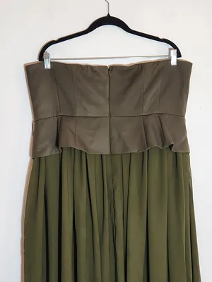 Eloquii Green Strapless Maxi Formal Dress Size 16 NWT Wedding Guest Dress thumbnail 5