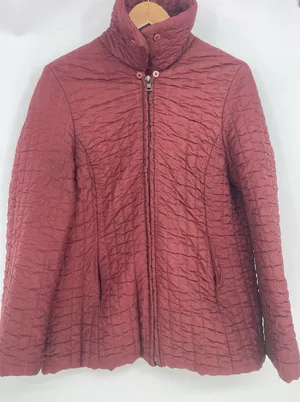 Cole Haan Country Thermal Insulation Burgundy Quilted Coat Jacket‎ Size L thumbnail 1