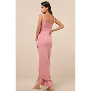 Lulus Immaculate Excellence Pink Sleeveless Ruffled Tulip Maxi Dress Medium NWT thumbnail 2