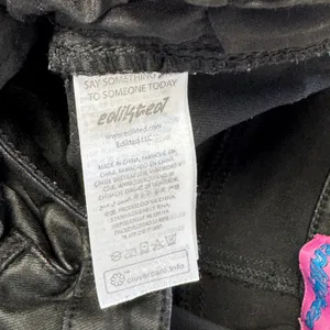 Edikted Coated High Rise Flare Jeans Waxed Denim Pants Size Medium Black Stretch thumbnail 7