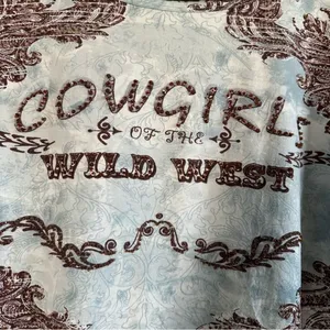 Vintage Y2K Western Cowgirl Pattern Top. Medium. thumbnail 3