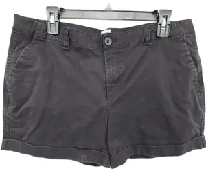 GAP Black 3” Inseam Cuffed Hem Cotton Stretch City Shorts Size 12 thumbnail 1