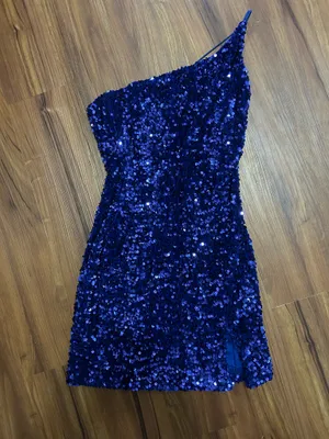 Midnight Doll Blue-Purple Sequin Dress thumbnail 2