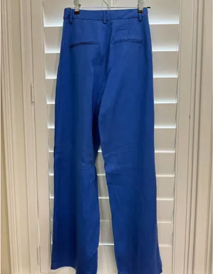 High-Rise Wide Leg Blue Trousers thumbnail 2