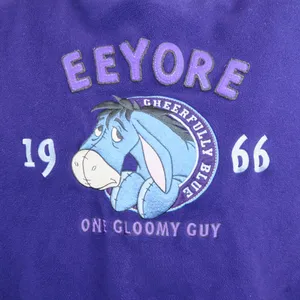 Vintage 90s Disney Store Exclusive Eeyore One Gloomy Guy Purple Sweatshirt thumbnail 3