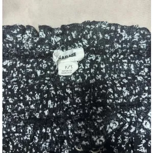 Garage Smocked Black Convertible Crop Tube Tank Top Silver Eyelets Size Small thumbnail 3