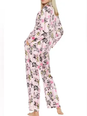 Victoria’s Secret Pink Floral Satin Long Pants PJ Lounge Set thumbnail 9