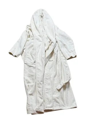 Unisex Plush Necessities Terry Cloth Full Length Robe One Size Cream Off White thumbnail 1