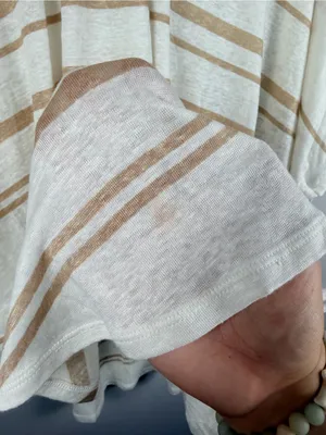 Garnet hill 100% Organic-Linen Cover-Up size large / extra large cream stripe thumbnail 7