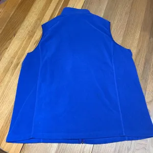 Lands End Outfitters Womens 2X Royal Blue Full Zip Fleece Vest Mock Neck Pocket‎ thumbnail 4