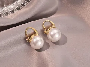 White Pearl Dangle Drop Earrings for Women thumbnail 2