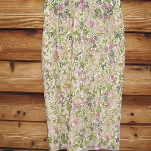 Mac Duggal Womens Floral Embellished Flutter Cap Sleeve Dress 5722 Cream thumbnail 10