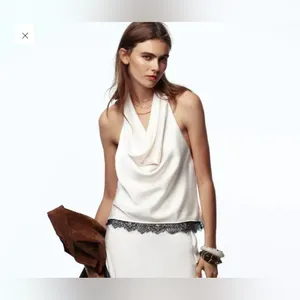 Zara satin effect‎ lace halter top thumbnail 2