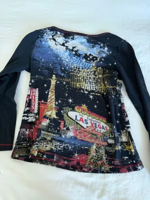 Vintage Las Vegas bejeweled Christmas tee thumbnail 5