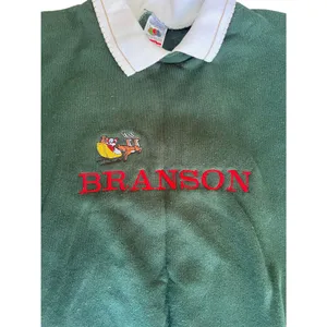 Branson Grandma‎ Green Collared Christmas Sweater Size Large Santa Sleigh thumbnail 5
