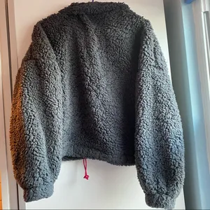 UO fuzzy teddy sherpa jacket thumbnail 6