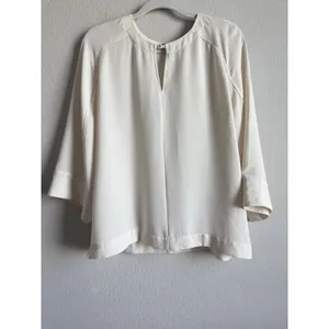 Ann Taylor Women's Wide Dolman Sleeves Ivory Top Blouse Size Large Casual Office thumbnail 6