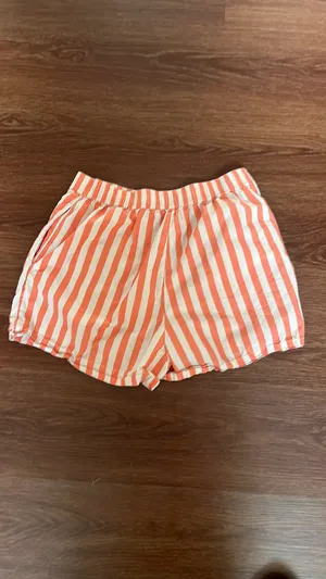 Anthropologie Boxer Shorts Orange Striped Small w Pockets thumbnail 3