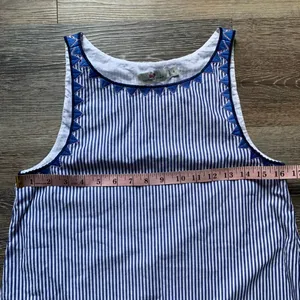 Vineyard Vines Geo Prep Embroidered Swing Dress Marlin Blue Striped 4 thumbnail 4